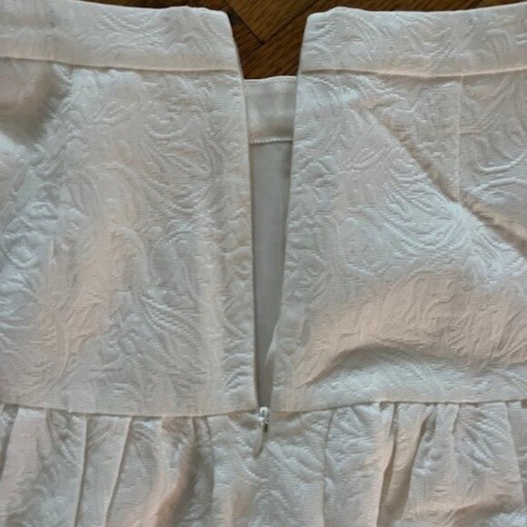 J.Crew White Cotton Paisley Drop Waist Pleated Skirt, size 00 - NEVER WORN - Picture 4 of 6